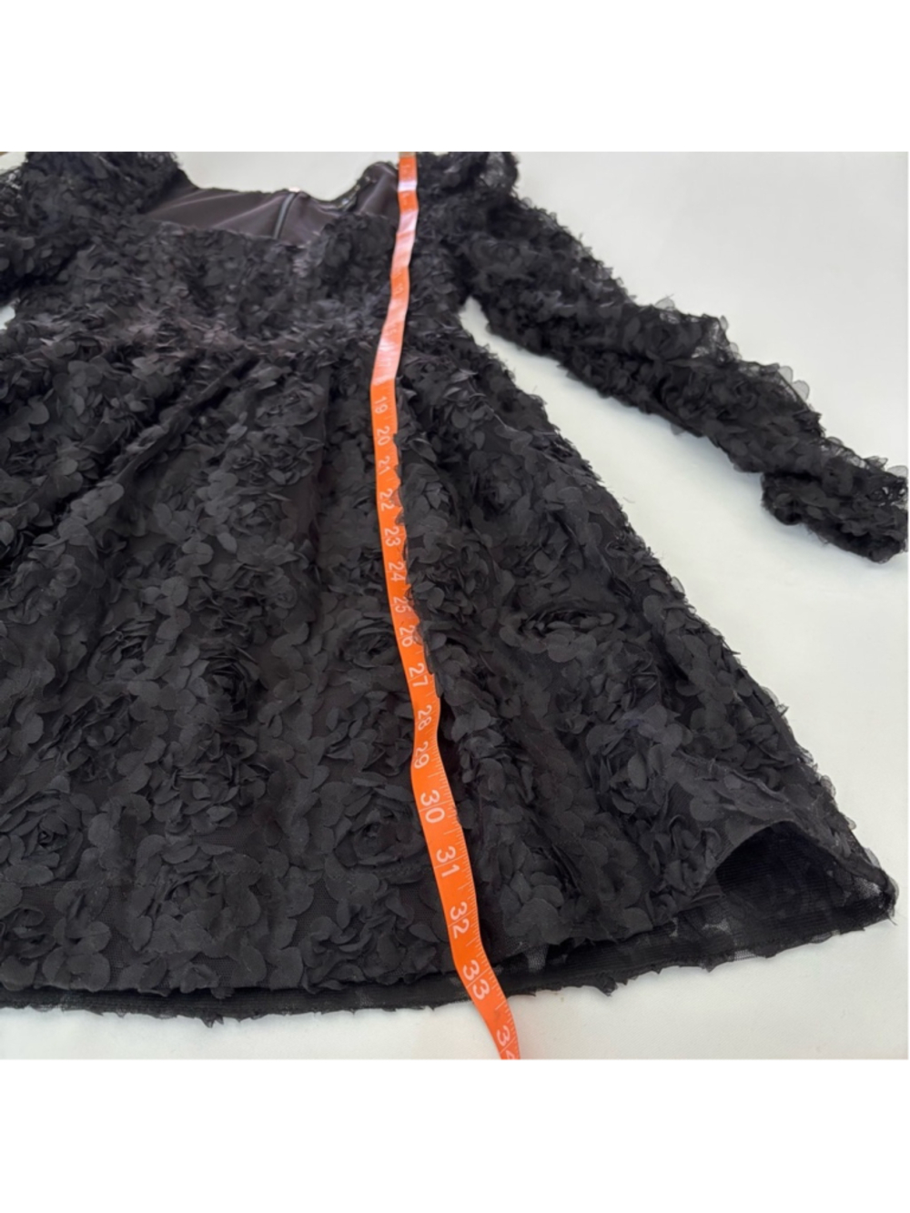 Black Halo Alister Floral Corset Mini Dress Onyx Black Long Sleeve Sz 2 - Picture 15 of 17
